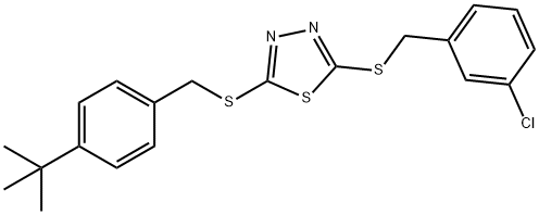 5-(4-叔丁基硫代)-2-(3-氯代苯基硫代)-1,3,4-噻二唑 结构式