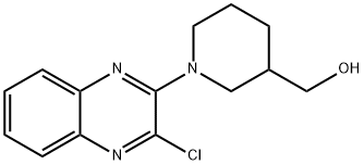 1-(3-氯-2-喹喔啉基)-3-哌啶甲醇 结构式