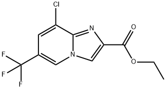 乙基8-氯-6-(三氟甲基)咪唑并[1,2-A]吡啶-2-羧酸酯 结构式