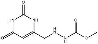 Hydrazinecarboxylic acid, 2-[(1,2,3,6-tetrahydro-2,6-dioxo-4-pyrimidinyl)methyl]-, methyl ester (9CI) 结构式