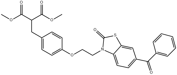 [[4-[2-(6-Benzoyl-2-oxo-3(2H)-benzothiazolyl)ethoxy]phenyl]methyl]-1,3-propanedioicaciddimethylester 结构式
