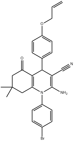 4-[4-(allyloxy)phenyl]-2-amino-1-(4-bromophenyl)-7,7-dimethyl-5-oxo-1,4,5,6,7,8-hexahydro-3-quinolinecarbonitrile 结构式