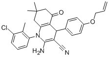 4-[4-(allyloxy)phenyl]-2-amino-1-(3-chloro-2-methylphenyl)-7,7-dimethyl-5-oxo-1,4,5,6,7,8-hexahydro-3-quinolinecarbonitrile 结构式