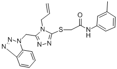 2-{[4-allyl-5-(1H-1,2,3-benzotriazol-1-ylmethyl)-4H-1,2,4-triazol-3-yl]sulfanyl}-N-(3-methylphenyl)acetamide 结构式