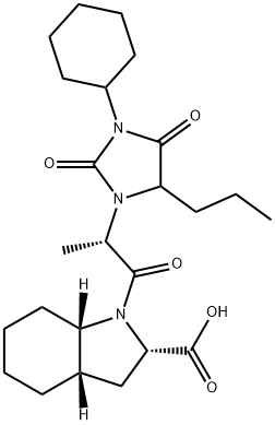 (2S,3aS,7aS)-1-[(2S)-2-(3-Cyclohexyl-2,4-dioxo-5-propyl-1-iMidazolidinyl)-1-oxopropyl]octahydro-1H-Indole-2-carboxylic Acid 结构式