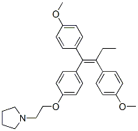 1-[2-[4-[1,2-Bis(4-methoxyphenyl)-1-butenyl]phenoxy]ethyl]pyrrolidine 结构式