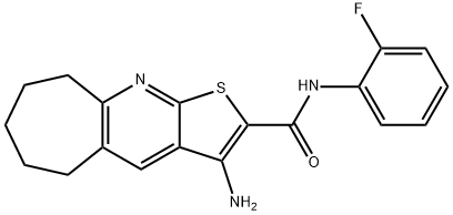 3-amino-N-(2-fluorophenyl)-6,7,8,9-tetrahydro-5H-cyclohepta[b]thieno[3,2-e]pyridine-2-carboxamide 结构式