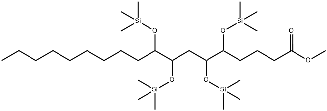 5,6,8,9-Tetrakis[(trimethylsilyl)oxy]octadecanoic acid methyl ester 结构式