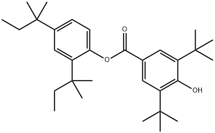 3,5-双(1,1-二甲基乙基)-4-羟基苯甲酸-2,4-双(1,1-二甲基丙基)苯酯 结构式