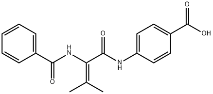 Benzoic acid, 4-[[2-(benzoylamino)-3-methyl-1-oxo-2-butenyl]amino]- (9CI) 结构式