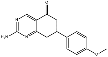 2-AMINO-7-(4-METHOXYPHENYL)-7,8-DIHYDROQUINAZOLIN-5(6H)-ONE 结构式