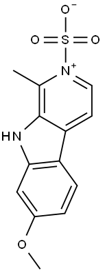 7-Methoxy-1-methyl-2-sulfonato-9H-pyrido[3,4-b]indol-2-ium 结构式