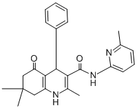 2,7,7-trimethyl-N-(6-methyl-2-pyridinyl)-5-oxo-4-phenyl-1,4,5,6,7,8-hexahydro-3-quinolinecarboxamide 结构式