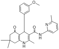 4-(3-methoxyphenyl)-2,7,7-trimethyl-N-(6-methyl-2-pyridinyl)-5-oxo-1,4,5,6,7,8-hexahydro-3-quinolinecarboxamide 结构式