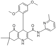 4-(2,5-dimethoxyphenyl)-2,7,7-trimethyl-N-(6-methyl-2-pyridinyl)-5-oxo-1,4,5,6,7,8-hexahydro-3-quinolinecarboxamide 结构式