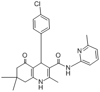 4-(4-chlorophenyl)-2,7,7-trimethyl-N-(6-methyl-2-pyridinyl)-5-oxo-1,4,5,6,7,8-hexahydro-3-quinolinecarboxamide 结构式