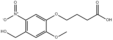 4-(4-羟甲基-2-甲氧基-5-硝基苯氧基)丁酸 结构式