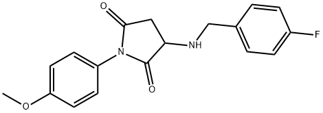 3-[(4-氟苯基)甲基氨基]-1-(4-甲氧苯基)吡咯烷-2,5-二酮 结构式