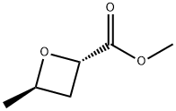 反-4-甲基-氧杂环丁烷-2-甲酸甲酯 结构式