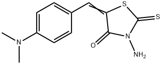 3-AMINO-5-[1-(4-DIMETHYLAMINO-PHENYL)-METH-(Z)-YLIDENE]-2-THIOXO-THIAZOLIDIN-4-ONE 结构式