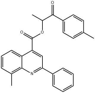 1-methyl-2-(4-methylphenyl)-2-oxoethyl 8-methyl-2-phenyl-4-quinolinecarboxylate 结构式