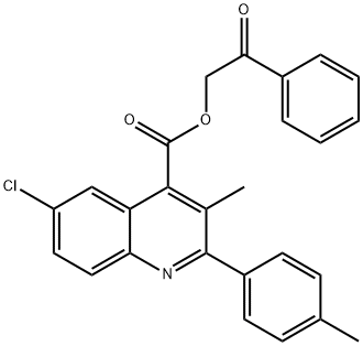 2-oxo-2-phenylethyl 6-chloro-3-methyl-2-(4-methylphenyl)-4-quinolinecarboxylate 结构式