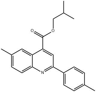 isobutyl 6-methyl-2-(4-methylphenyl)-4-quinolinecarboxylate 结构式