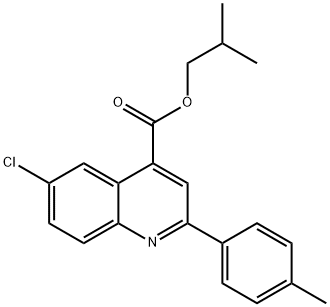 isobutyl 6-chloro-2-(4-methylphenyl)-4-quinolinecarboxylate 结构式