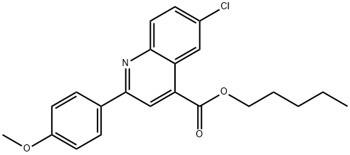 pentyl 6-chloro-2-(4-methoxyphenyl)-4-quinolinecarboxylate 结构式