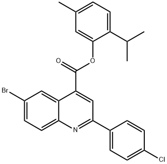 2-isopropyl-5-methylphenyl 6-bromo-2-(4-chlorophenyl)-4-quinolinecarboxylate 结构式