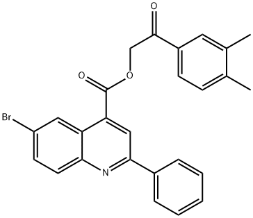 2-(3,4-dimethylphenyl)-2-oxoethyl 6-bromo-2-phenyl-4-quinolinecarboxylate 结构式