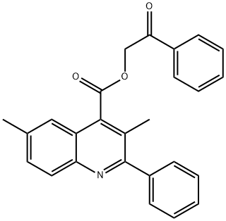2-oxo-2-phenylethyl 3,6-dimethyl-2-phenyl-4-quinolinecarboxylate 结构式
