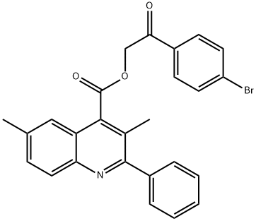 2-(4-bromophenyl)-2-oxoethyl 3,6-dimethyl-2-phenyl-4-quinolinecarboxylate 结构式