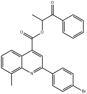 1-methyl-2-oxo-2-phenylethyl 2-(4-bromophenyl)-8-methyl-4-quinolinecarboxylate 结构式