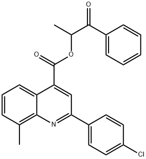 1-methyl-2-oxo-2-phenylethyl 2-(4-chlorophenyl)-8-methyl-4-quinolinecarboxylate 结构式
