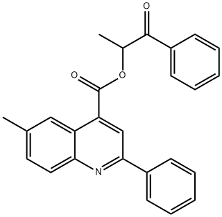 1-methyl-2-oxo-2-phenylethyl 6-methyl-2-phenyl-4-quinolinecarboxylate 结构式