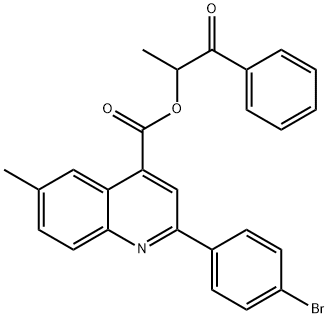 1-methyl-2-oxo-2-phenylethyl 2-(4-bromophenyl)-6-methyl-4-quinolinecarboxylate 结构式