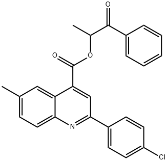 1-methyl-2-oxo-2-phenylethyl 2-(4-chlorophenyl)-6-methyl-4-quinolinecarboxylate 结构式