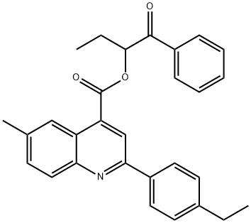 1-benzoylpropyl 2-(4-ethylphenyl)-6-methyl-4-quinolinecarboxylate 结构式