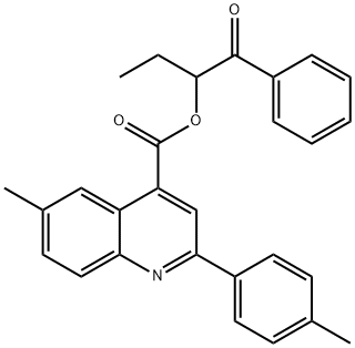 1-benzoylpropyl 6-methyl-2-(4-methylphenyl)-4-quinolinecarboxylate 结构式