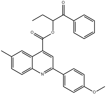 1-benzoylpropyl 2-(4-methoxyphenyl)-6-methyl-4-quinolinecarboxylate 结构式