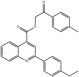 2-(4-methylphenyl)-2-oxoethyl 2-(4-ethylphenyl)-4-quinolinecarboxylate 结构式