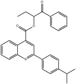 1-benzoylpropyl 2-(4-isopropylphenyl)-4-quinolinecarboxylate 结构式