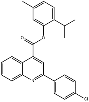 2-isopropyl-5-methylphenyl 2-(4-chlorophenyl)-4-quinolinecarboxylate 结构式