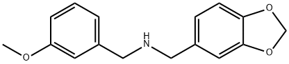 1-(苯并[D][1,3]二氧戊环-5-基)-N-(3-甲氧基苄基)甲胺 结构式