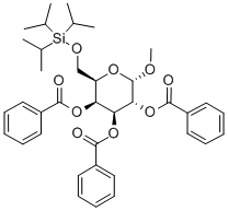 甲基 6-O-[三(1-甲基乙基)硅烷基]-ALPHA-D-吡喃半乳糖苷三苯甲酸酯 结构式