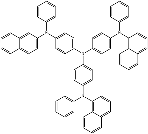 1,4-Benzenediamine, N-2-naphthalenyl-N',N'-bis[4-(1-naphthalenylphenylamino)phenyl]-N-phenyl- 结构式