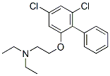 Ethanamine, 2-((4,6-dichloro(1,1-biphenyl)-2-yl)oxy)-N,N-diethyl- 结构式