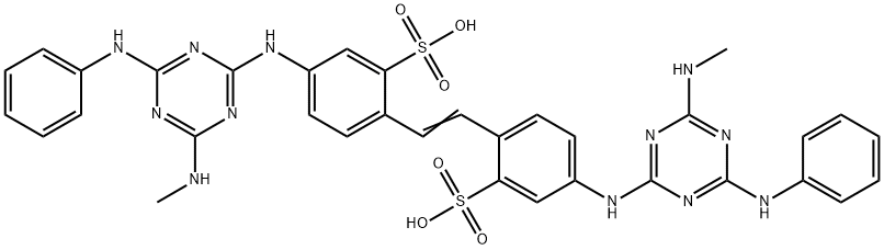 4,4'-bis[[6-anilino-4-(methylamino)-1,3,5-triazin-2-yl]amino]stilbene-2,2'-disulphonic acid 结构式