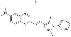 6-(dimethylamino)-2-[2-(2,5-dimethyl-1-phenyl-1H-pyrrol-3-yl)vinyl]-1-methylquinolinium iodide 结构式